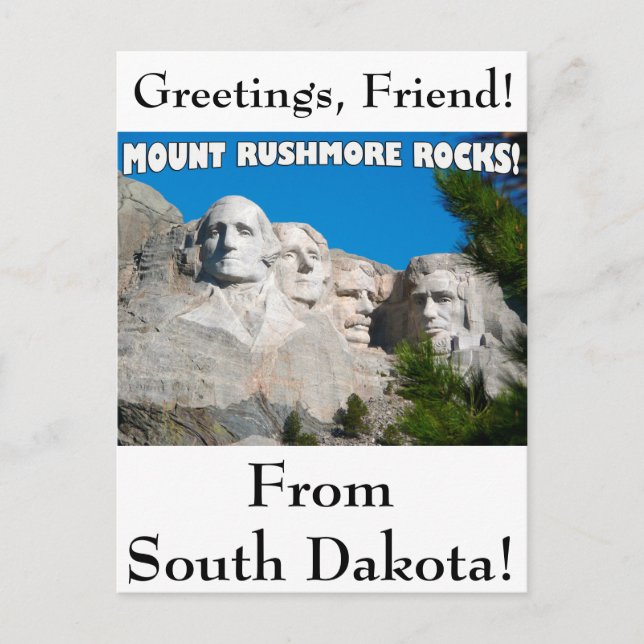 Mount Rushmore Rocks! Mount Rushmore, South Dakota Postcard (Front)