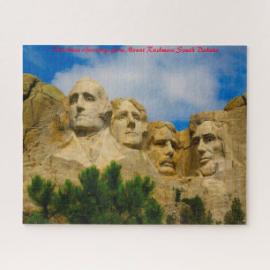 Mount Rushmore South Dakota.Christmas Greetings Jigsaw Puzzle