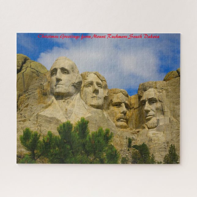 Mount Rushmore South Dakota.Christmas Greetings Jigsaw Puzzle (Horizontal)