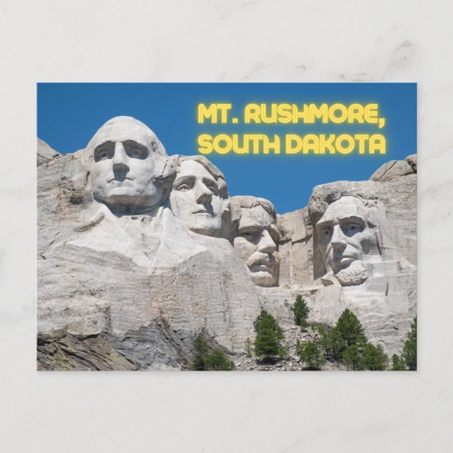 Mount Rushmore South Dakota, Colourful, Travel Postcard (Front)