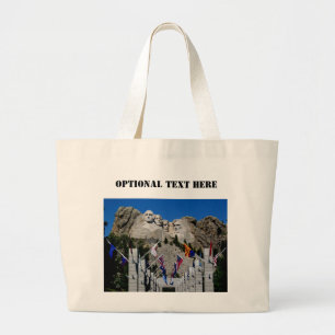 Mount Rushmore South Dakota Flag Souvenir Large Tote Bag