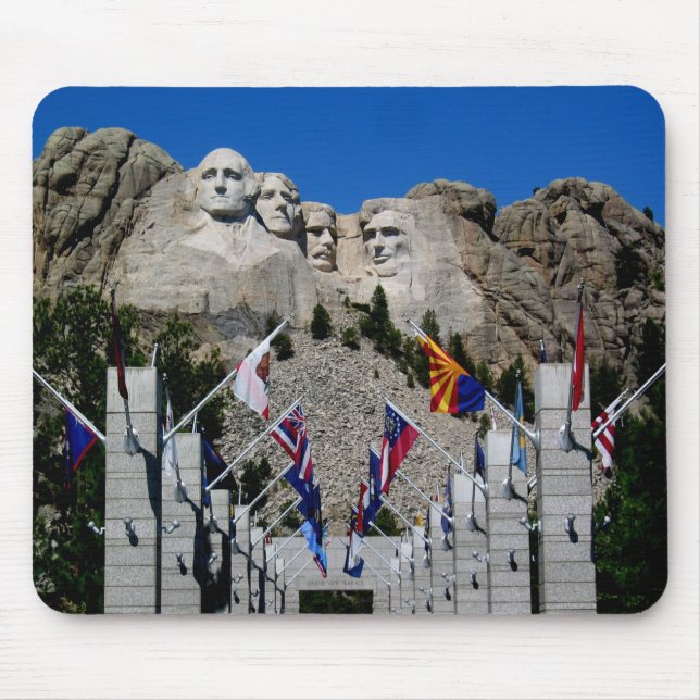Mount Rushmore South Dakota Flag Souvenir Mouse Mat (Front)