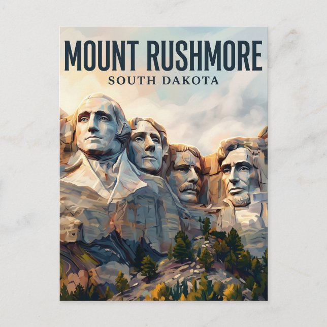 Mount Rushmore South Dakota Postcard (Front)