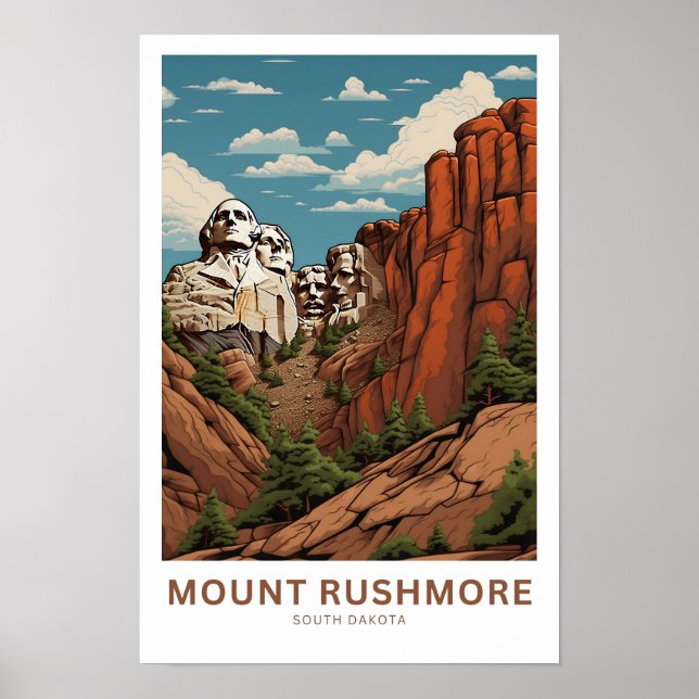 Mount Rushmore South Dakota Travel Print (Front)