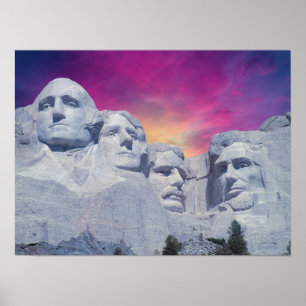 Mount Rushmore, South Dakota, USA Presidents Poster