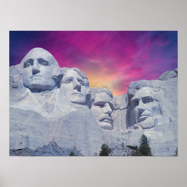 Mount Rushmore, South Dakota, USA Presidents Poster (Front)