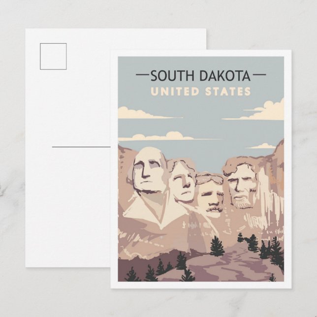 Mount Rushmore South Dakota Vintage Travel  Postcard (Front/Back)