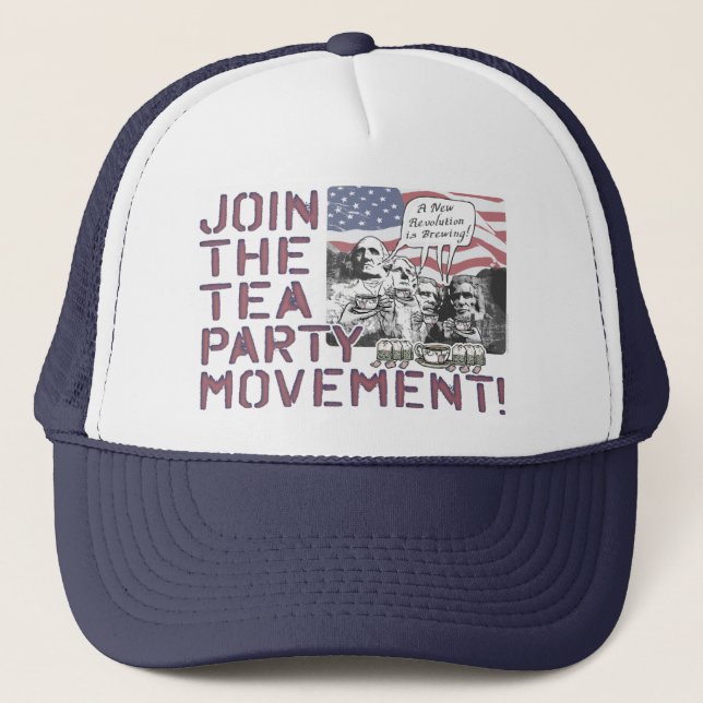 Mount Rushmore Tea Party Gear Trucker Hat (Front)