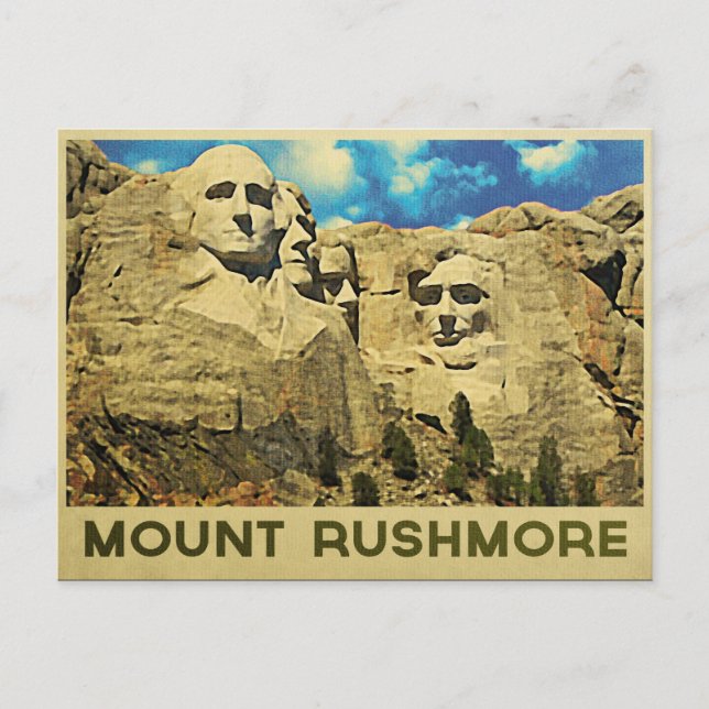 Mount Rushmore Vintage Postcard (Front)