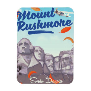 Mount Rushmore Vintage Style travel poster. Magnet