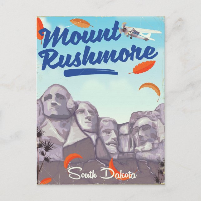 Mount Rushmore Vintage Style travel poster. Postcard (Front)