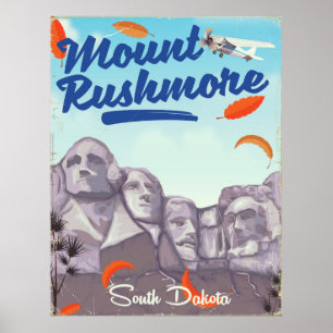 Mount Rushmore Vintage Style travel poster. Poster