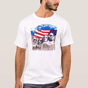 Mount Rushmore with American Flag T-Shirt