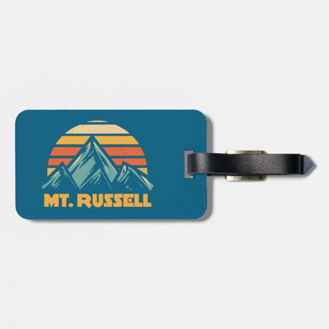 Mount Russell California Retro Turquoise Luggage Tag (Back Horizontal)