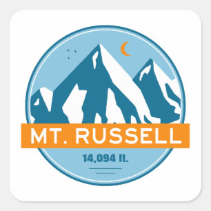 Mount Russell California Stars Moon Square Sticker
