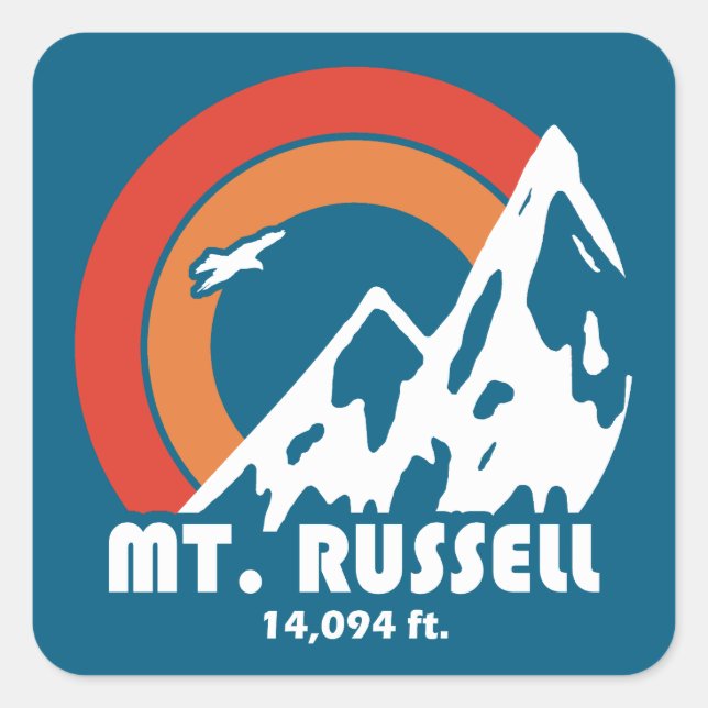 Mount Russell California Sun Eagle Square Sticker (Front)