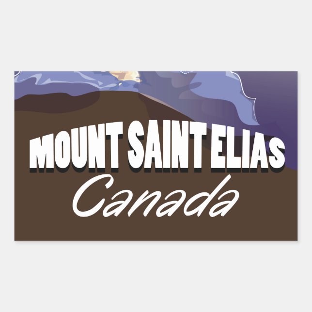 Mount Saint Elias Vintage Travel Poster Rectangular Sticker (Front)