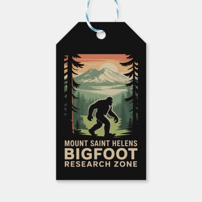 Mount Saint Helens Bigfoot Research Zone Gift Tag  (Front)