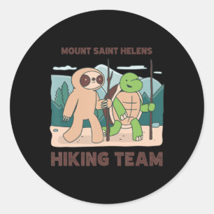 Mount Saint Helens hiking team climbing expedition Classic Round Sticker