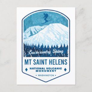 Mount Saint Helens Ski Badge Postcard