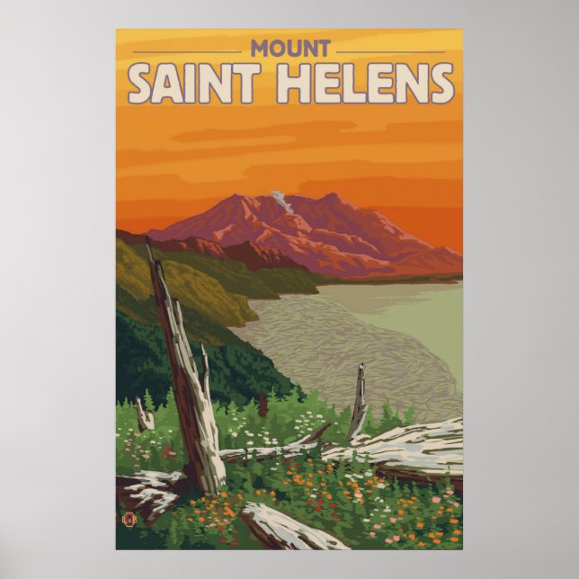 Mount Saint Helens - Spirit Lake - Travel Poster (Front)
