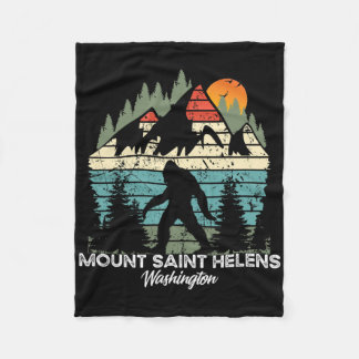 Mount Saint Helens Washington National Park Retro Fleece Blanket