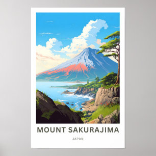 Mount Sakurajima Japan Travel Print