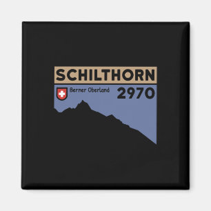 Mount Schilthorn Piz Gloria Hike Swiss Climbing Hi Magnet