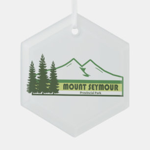 Mount Seymour Provincial Park Green Stripes Glass Tree Decoration