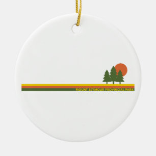 Mount Seymour Provincial Park Pine Trees Sun Ceramic Tree Decoration