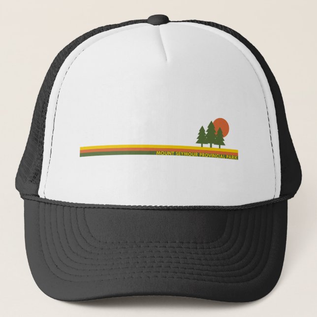 Mount Seymour Provincial Park Pine Trees Sun Trucker Hat (Front)