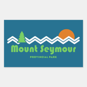 Mount Seymour Provincial Park Retro Rectangular Sticker