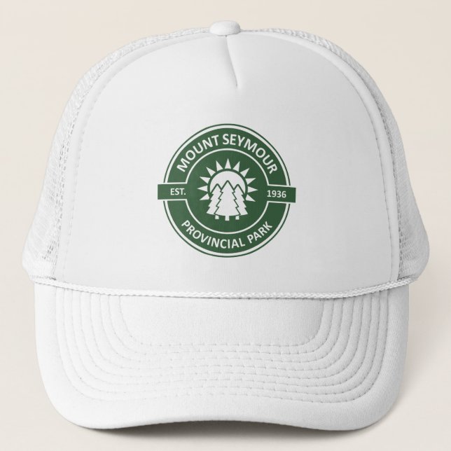 Mount Seymour Provincial Park Sun Trees Trucker Hat (Front)