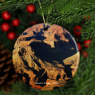 Mount Sharp on Planet Mars Photo Christmas Ceramic Tree Decoration