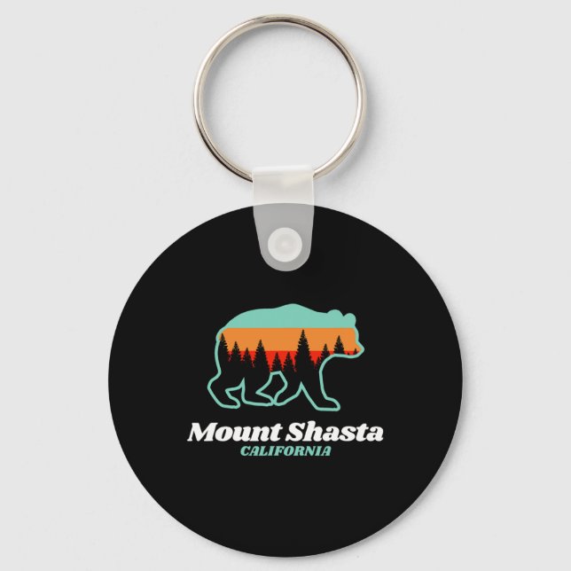 Mount Shasta California Skiing Snowboarding Bear  Key Ring (Front)