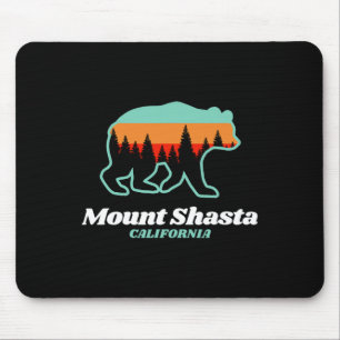 Mount Shasta California Skiing Snowboarding Bear Mouse Mat