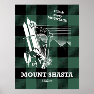 Mount Shasta Cascade Range California Climbing Poster
