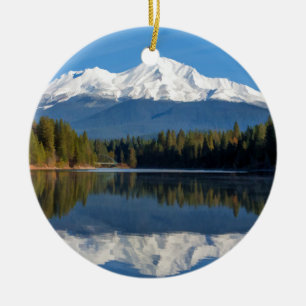 MOUNT SHASTA REFLECTED CERAMIC TREE DECORATION