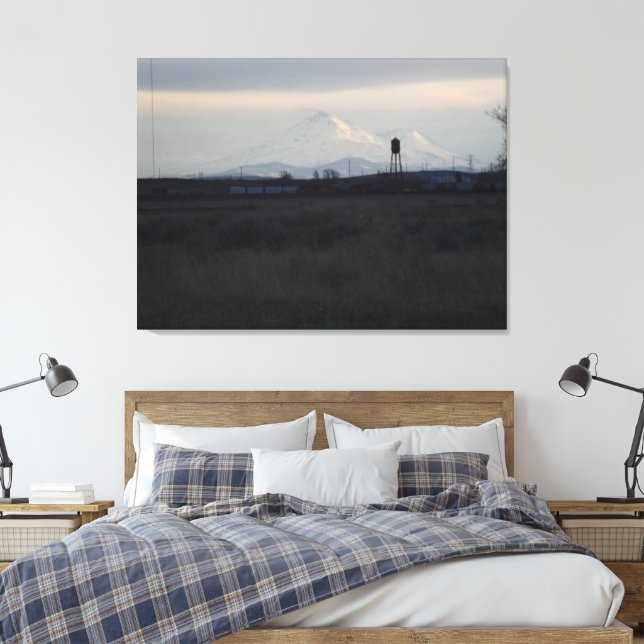 Mount Shasta Sunset on Snow 2  Canvas Print (Insitu(Bedroom))