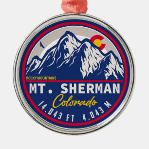 Mount Sherman Colorado - 14ers fourteener hiking Metal Tree Decoration