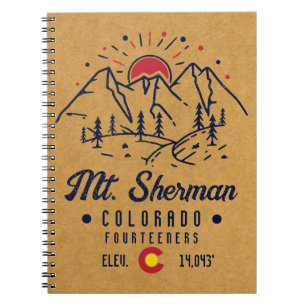 Mount Sherman Colorado 14ers Minimalist Mountain Notebook