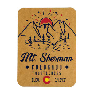 Mount Sherman Colorado 14ers Mountain Minimalist Magnet