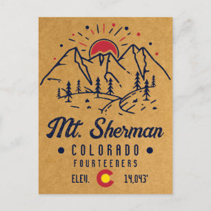 Mount Sherman Colorado 14ers Mountain Minimalist Postcard
