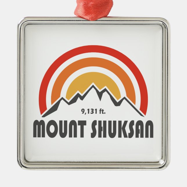 Mount Shuksan Metal Tree Decoration (Front)