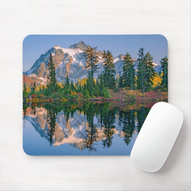 Mount Shuksan mirrored in Reflection Lake Mouse Mat (With Mouse)