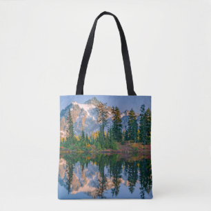 Mount Shuksan mirrored in Reflection Lake Tote Bag