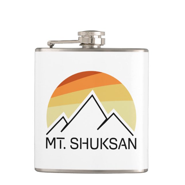 Mount Shuksan Washington Retro Hip Flask (Front)
