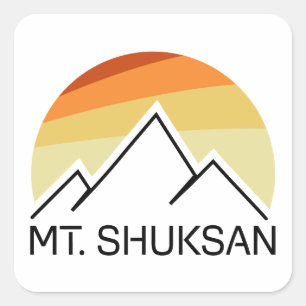 Mount Shuksan Washington Retro Square Sticker