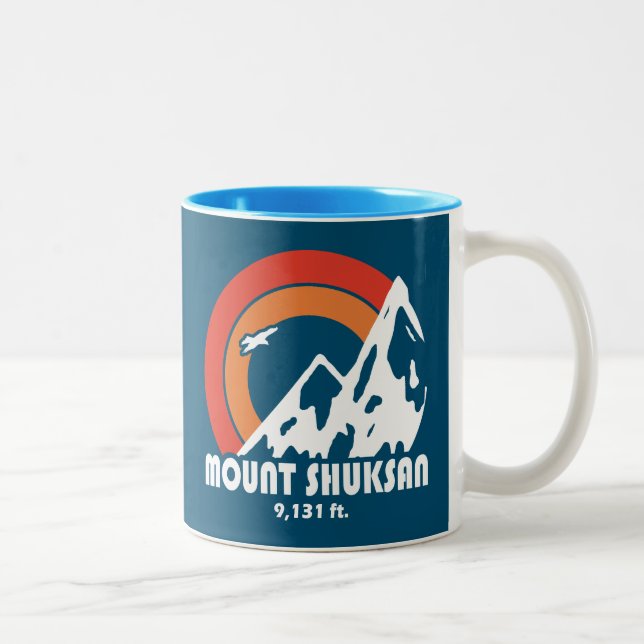 Mount Shuksan Washington Sun Eagle Two-Tone Coffee Mug (Right)