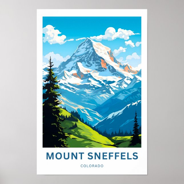 Mount Sneffels Colorado Travel Print (Front)